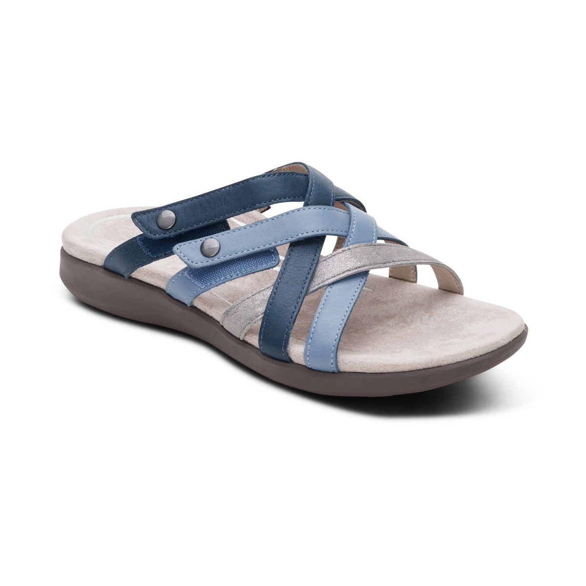 Aetrex Kasey Adjustable Slide Sandal - Blue Multi