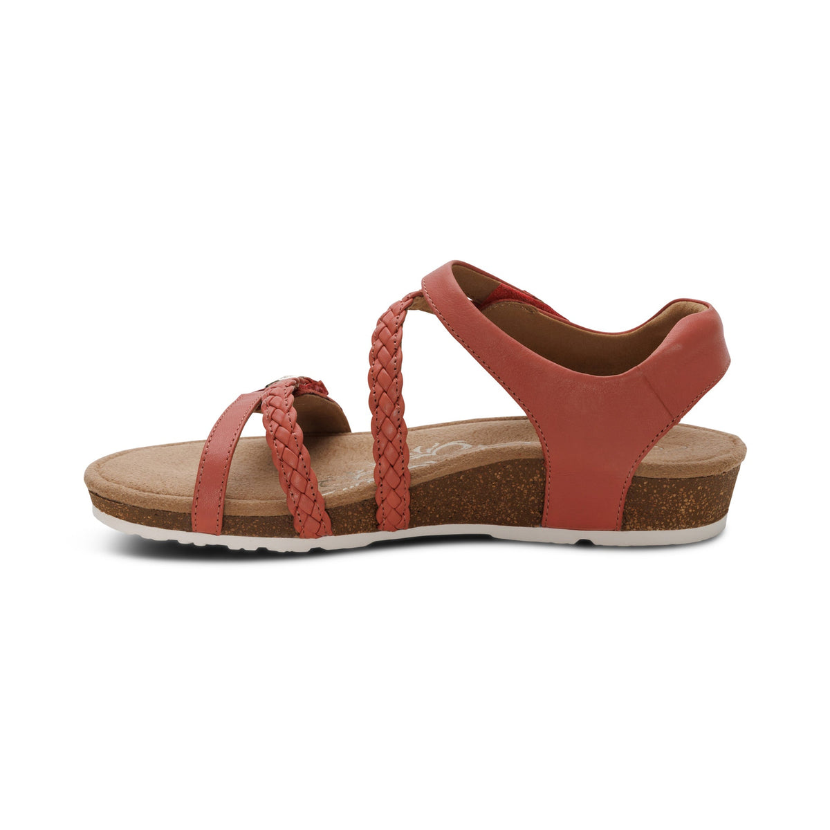 Aetrex Jillian Braided Quarter Strap Sandal - Antique Rose