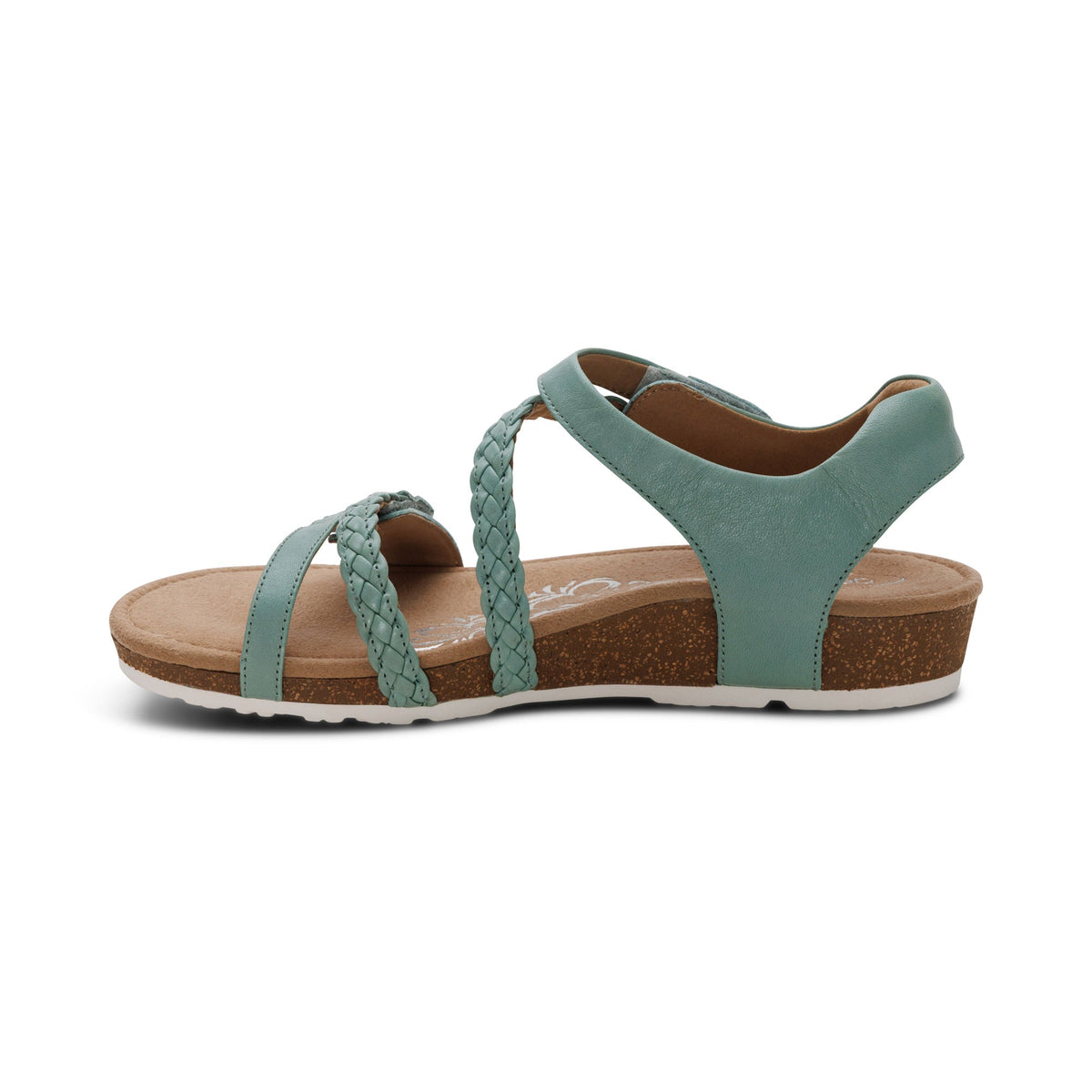 Aetrex Jillian Braided Quarter Strap Sandal - Sage