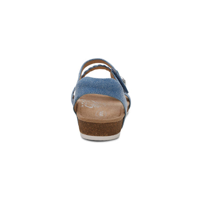 Aetrex Jillian Braided Quarter Strap Sandal - Denim