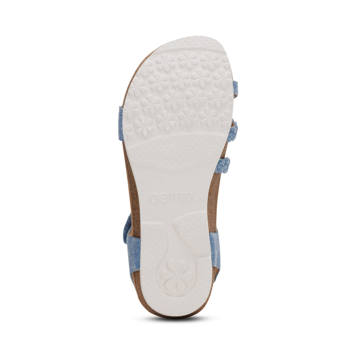 Aetrex Jillian Braided Quarter Strap Sandal - Denim