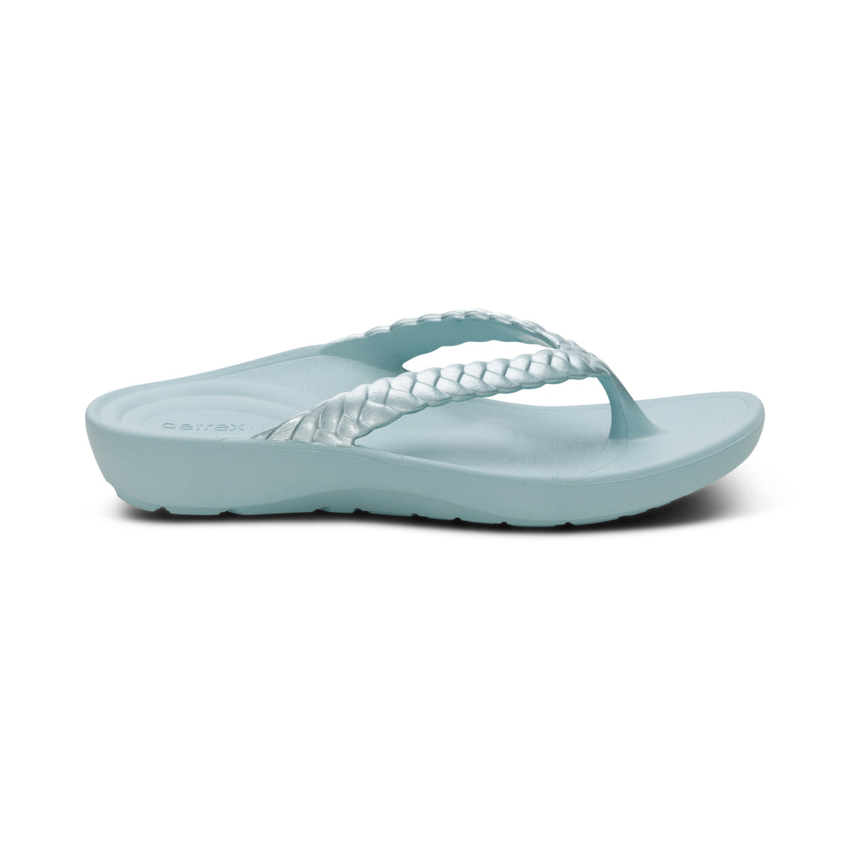 Aetrex Vicki Braided Thong Sandal - Mint Gloss