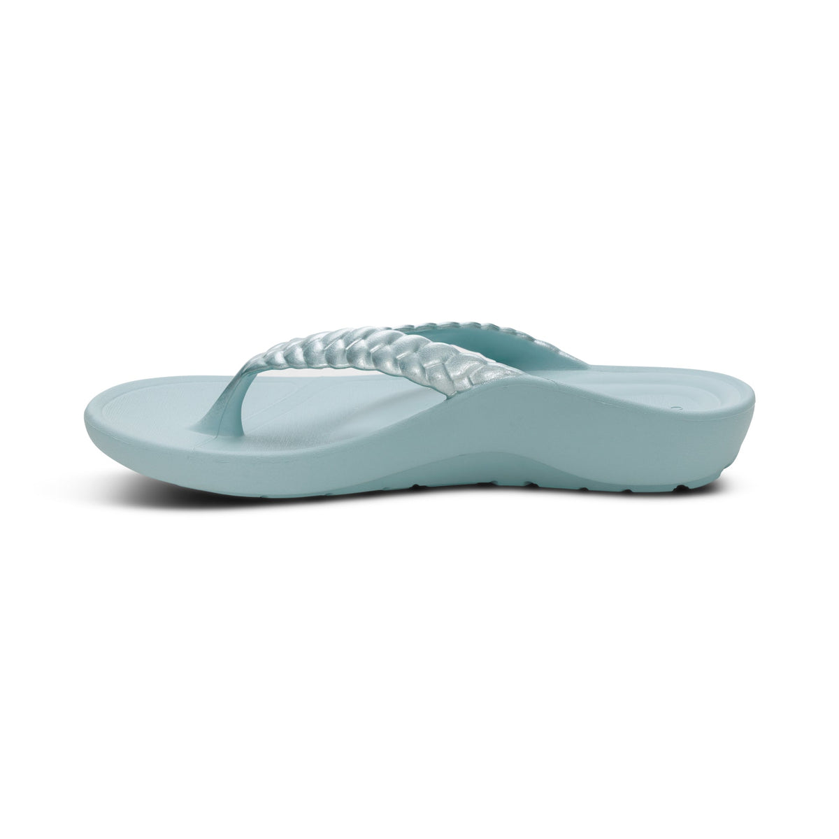 Aetrex Vicki Braided Thong Sandal - Mint Gloss