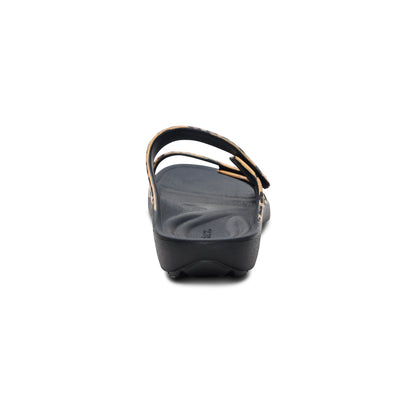 Aetrex Kaia Two Band Slide - Leopard