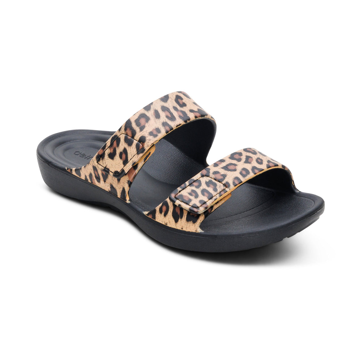 Aetrex Kaia Two Band Slide - Leopard