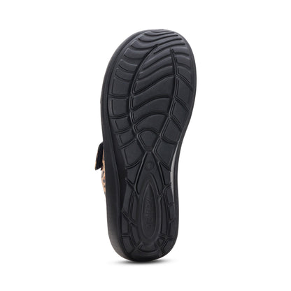 Aetrex Kaia Two Band Slide - Leopard