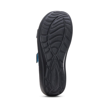 Aetrex Kaia Two Band Slide - Blue Pearlized