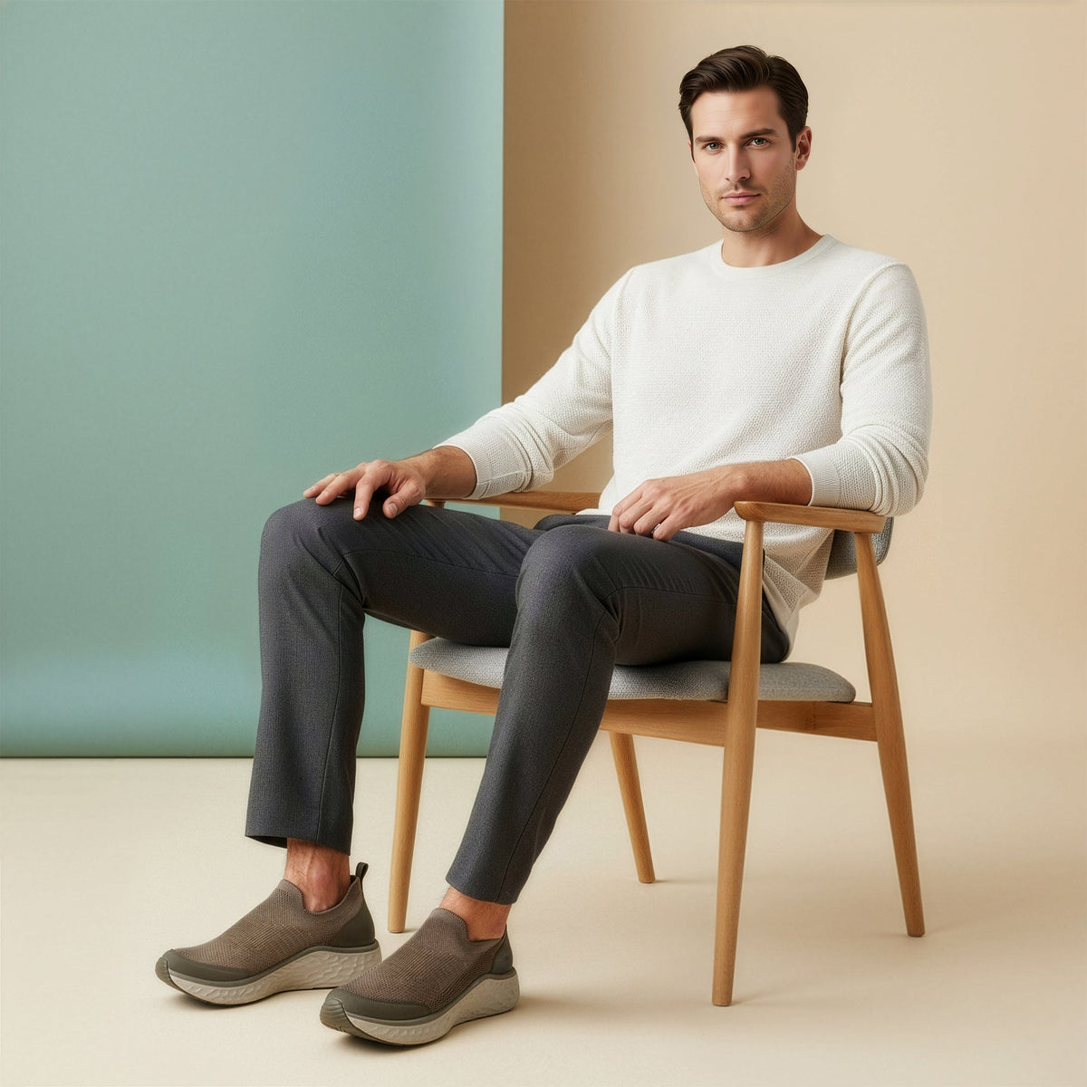 Aetrex Dash Arch Support Men's Sneaker  - Taupe