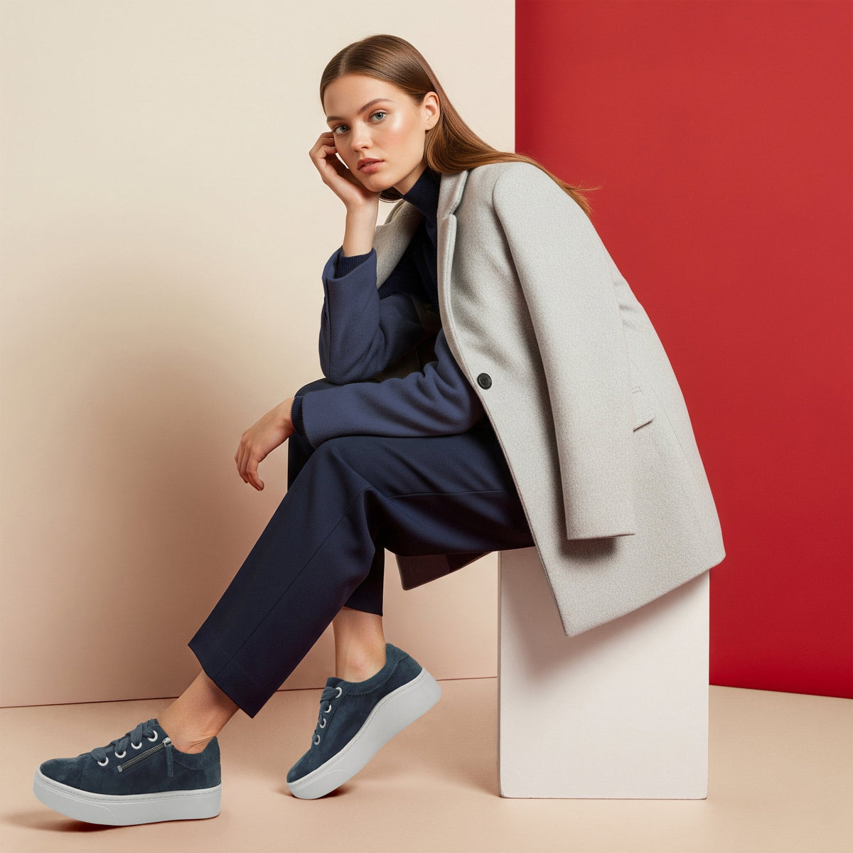 Aetrex Aubrey Arch Support Platform Sneaker - Navy