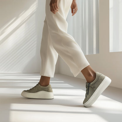 Aetrex Aubrey Arch Support Platform Sneaker - Taupe