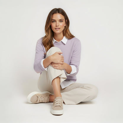 Aetrex Aubrey Arch Support Platform Sneaker - Sand