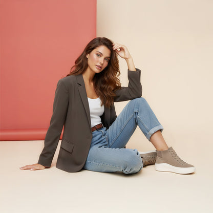 Aetrex Gianna Arch Support Platform Sneaker - Taupe