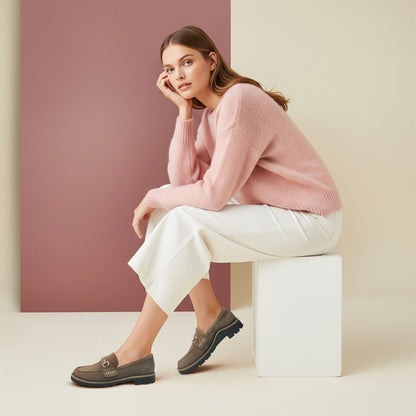 Aetrex Collette Arch Support Loafer - Taupe Suede