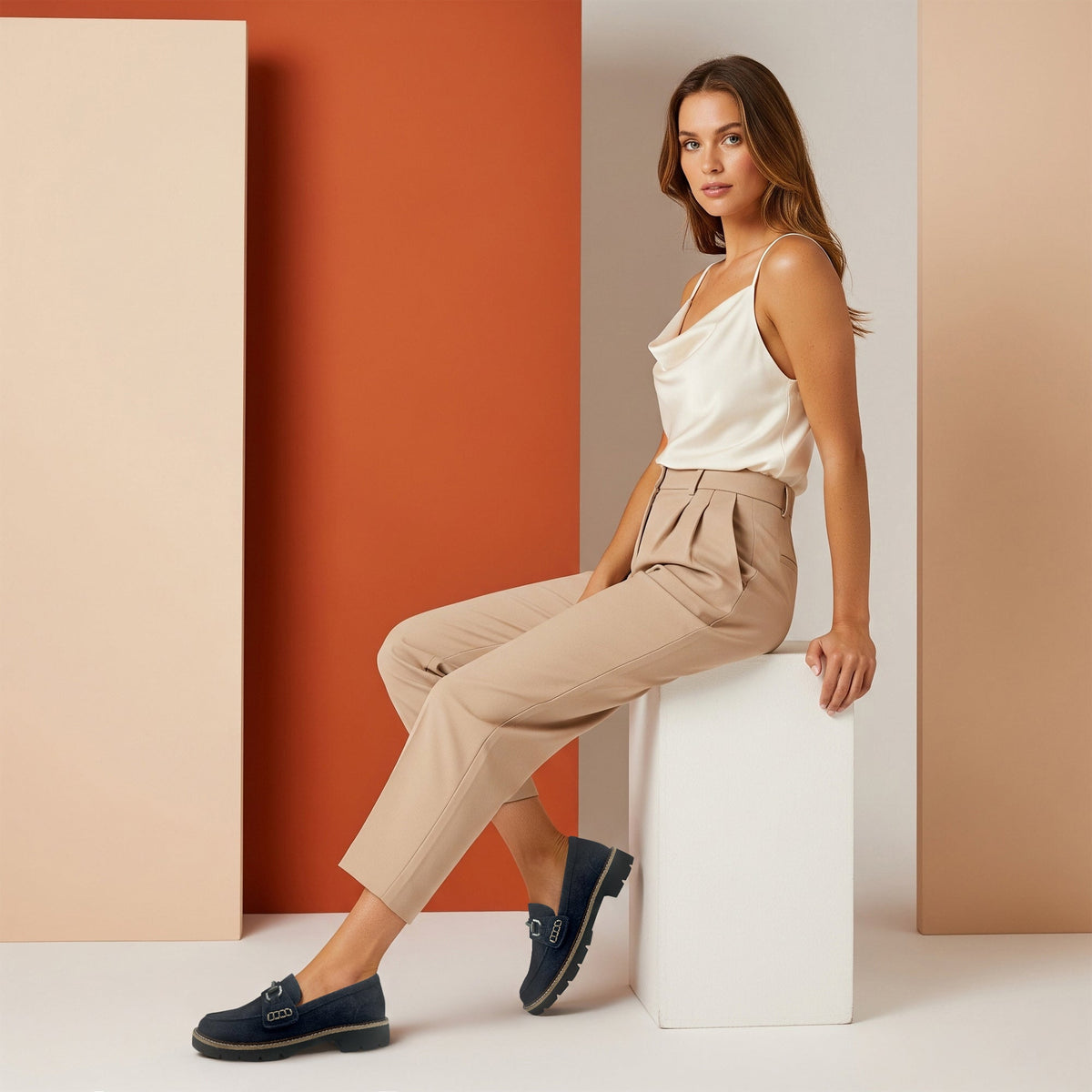 Aetrex Collette Arch Support Loafer - Navy Suede