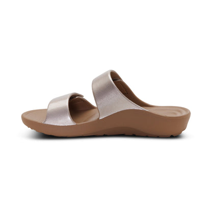 Aetrex Kaia Two Band Slide - Champagne