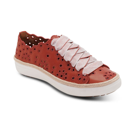 Aetrex Charlotte Lace-Up Sneaker - Terracotta