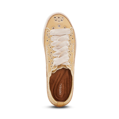 Aetrex Charlotte Lace-Up Sneaker - Butter