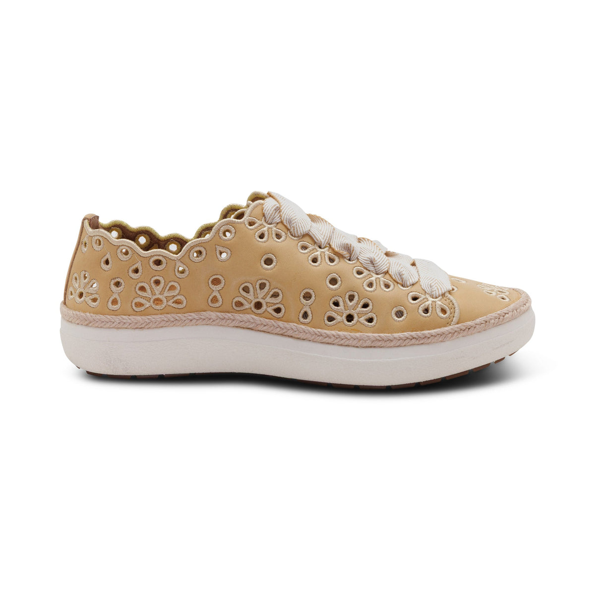 Aetrex Charlotte Lace-Up Sneaker - Butter