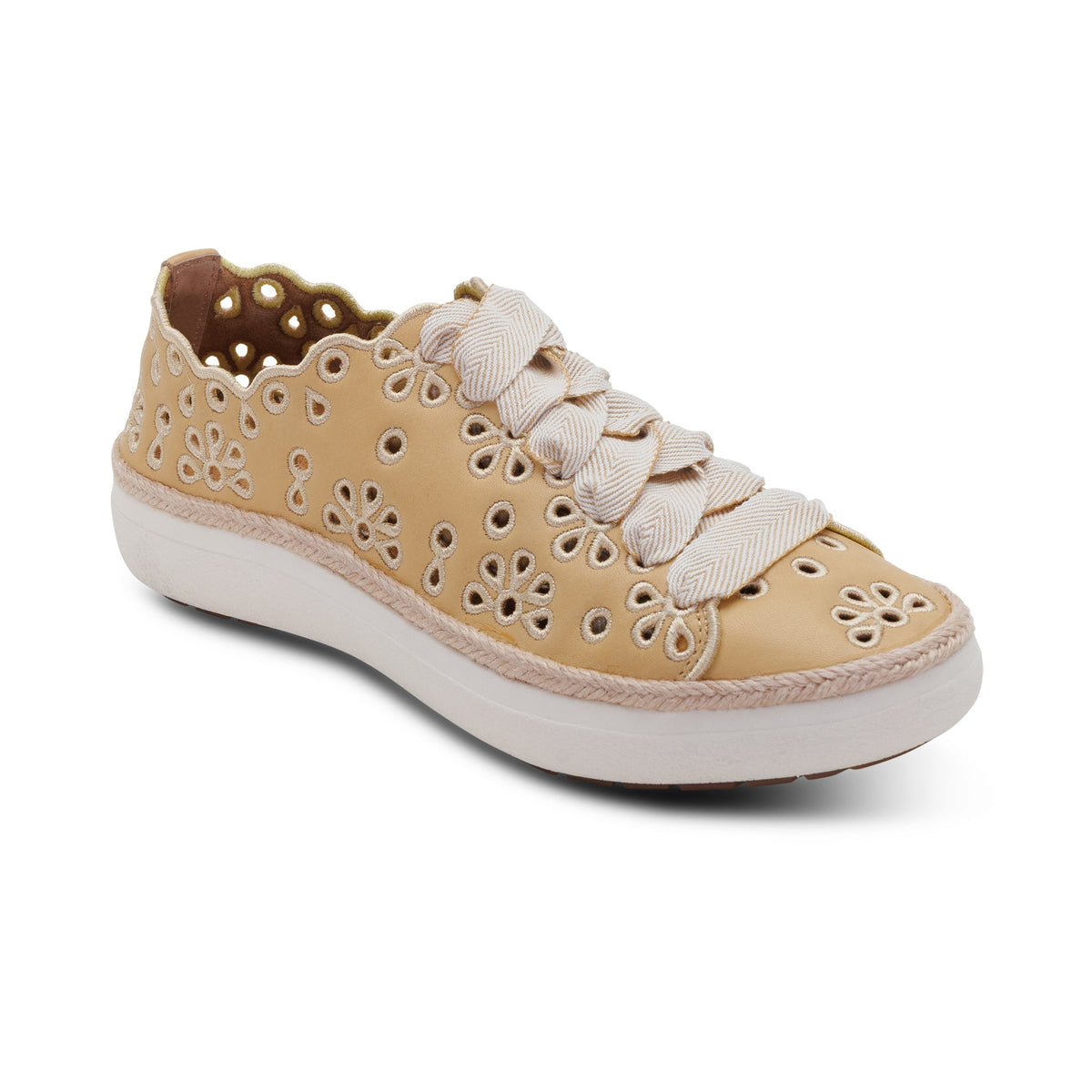 Aetrex Charlotte Lace-Up Sneaker - Butter