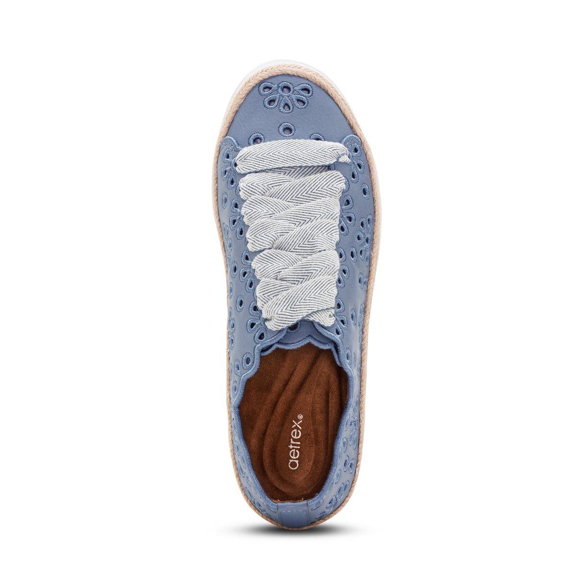 Aetrex Charlotte Lace-Up Sneaker - Hazy Blue