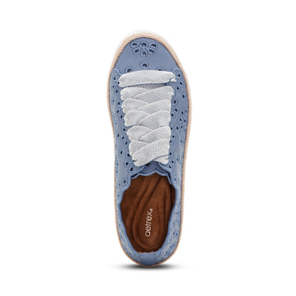 Aetrex Charlotte Lace-Up Sneaker - Hazy Blue