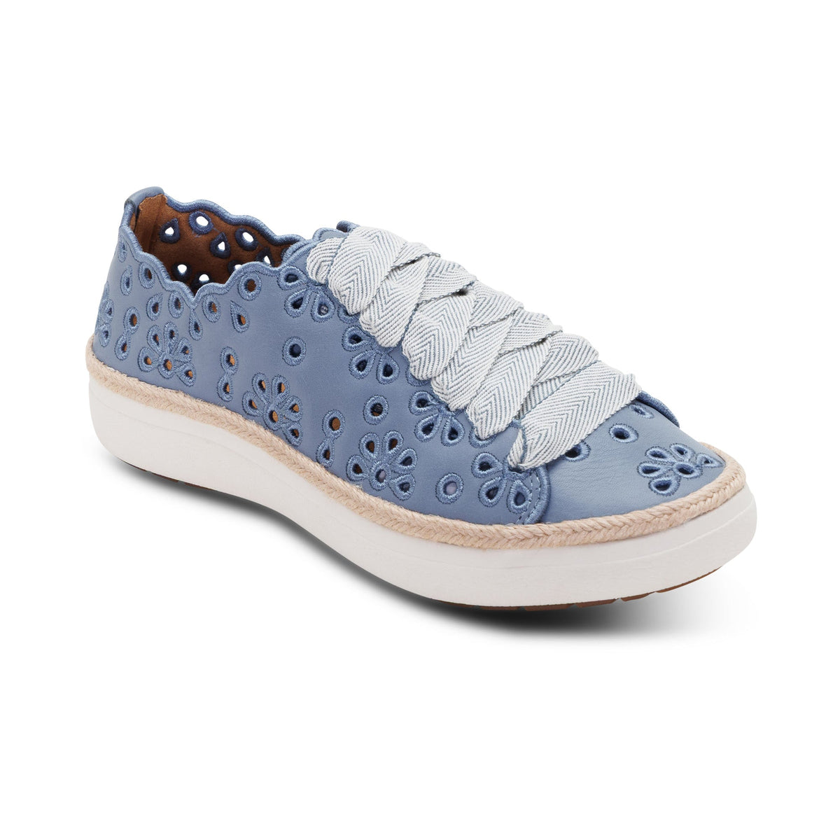 Aetrex Charlotte Lace-Up Sneaker - Hazy Blue