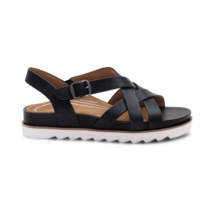 Aetrex Carmen Cross Band Adjustable Sandal - Black