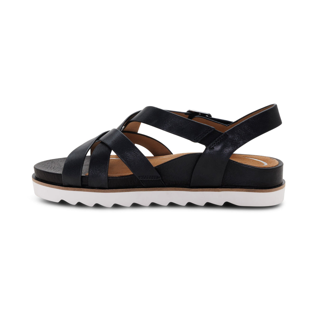 Aetrex Carmen Cross Band Adjustable Sandal - Black