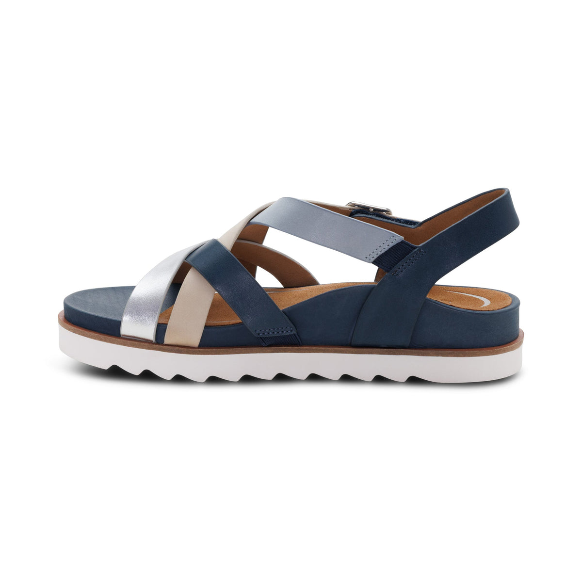 Aetrex Carmen Cross Band Adjustable Sandal - Navy Multi