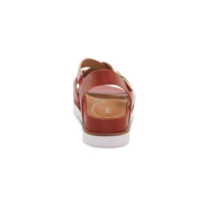 Aetrex Carmen Cross Band Adjustable Sandal - Terracotta Multi