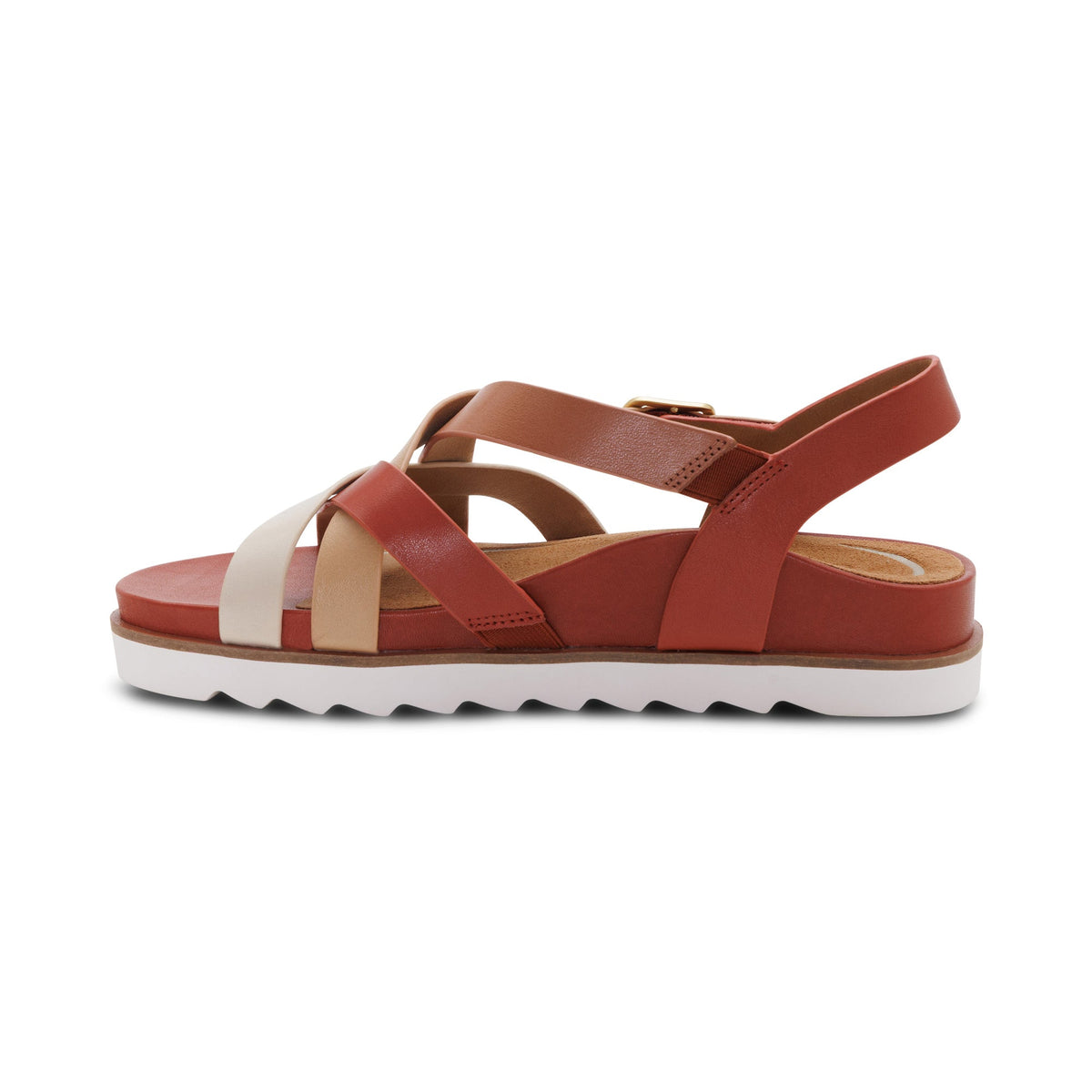 Aetrex Carmen Cross Band Adjustable Sandal - Terracotta Multi