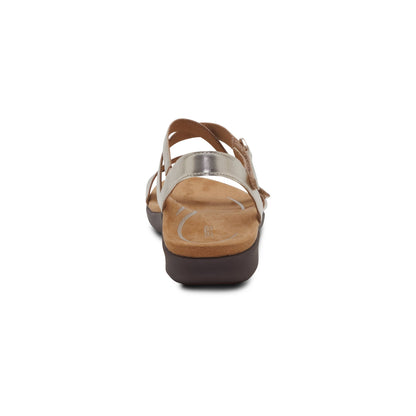 Aetrex Hadley Adjustable Quarter Strap Sandal - Champagne