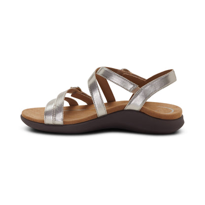 Aetrex Hadley Adjustable Quarter Strap Sandal - Champagne