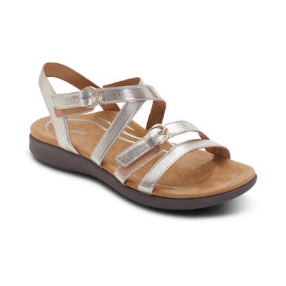 Aetrex Hadley Adjustable Quarter Strap Sandal - Champagne
