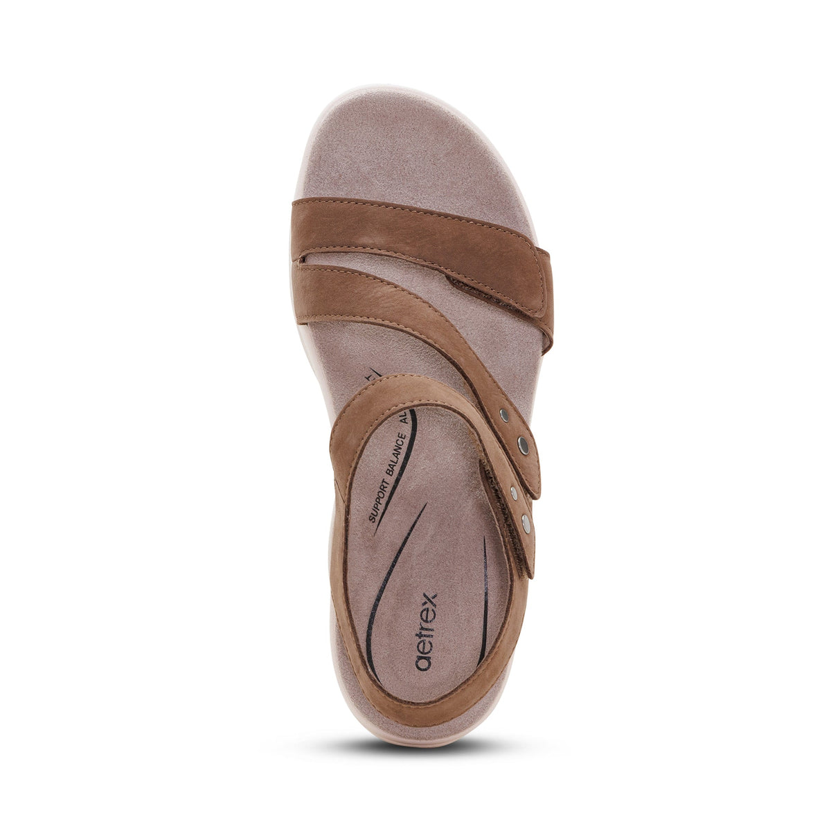 Aetrex Savannah Adjustable Quarter Strap Sandal - Taupe