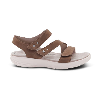 Aetrex Savannah Adjustable Quarter Strap Sandal - Taupe