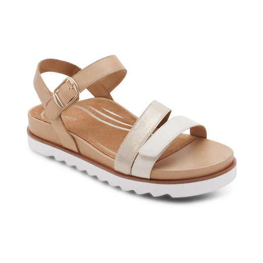 Aetrex Cass Arch Support Sandal - Champagne Multi