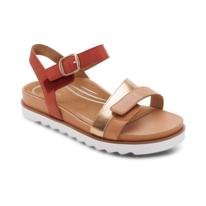 Aetrex Cass Arch Support Sandal - Terracotta Multi