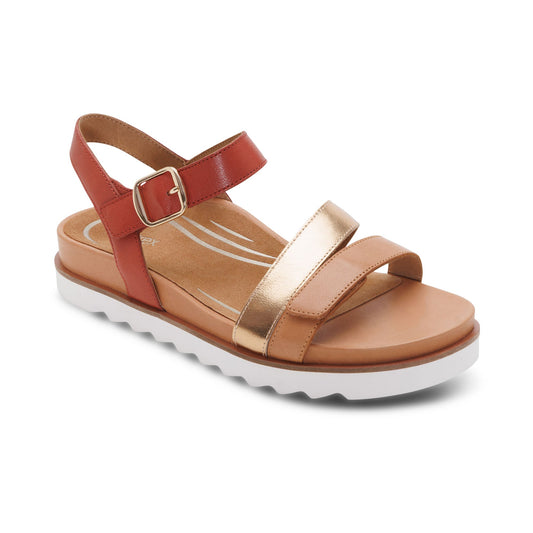 Aetrex Cass Arch Support Sandal - Terracotta Multi