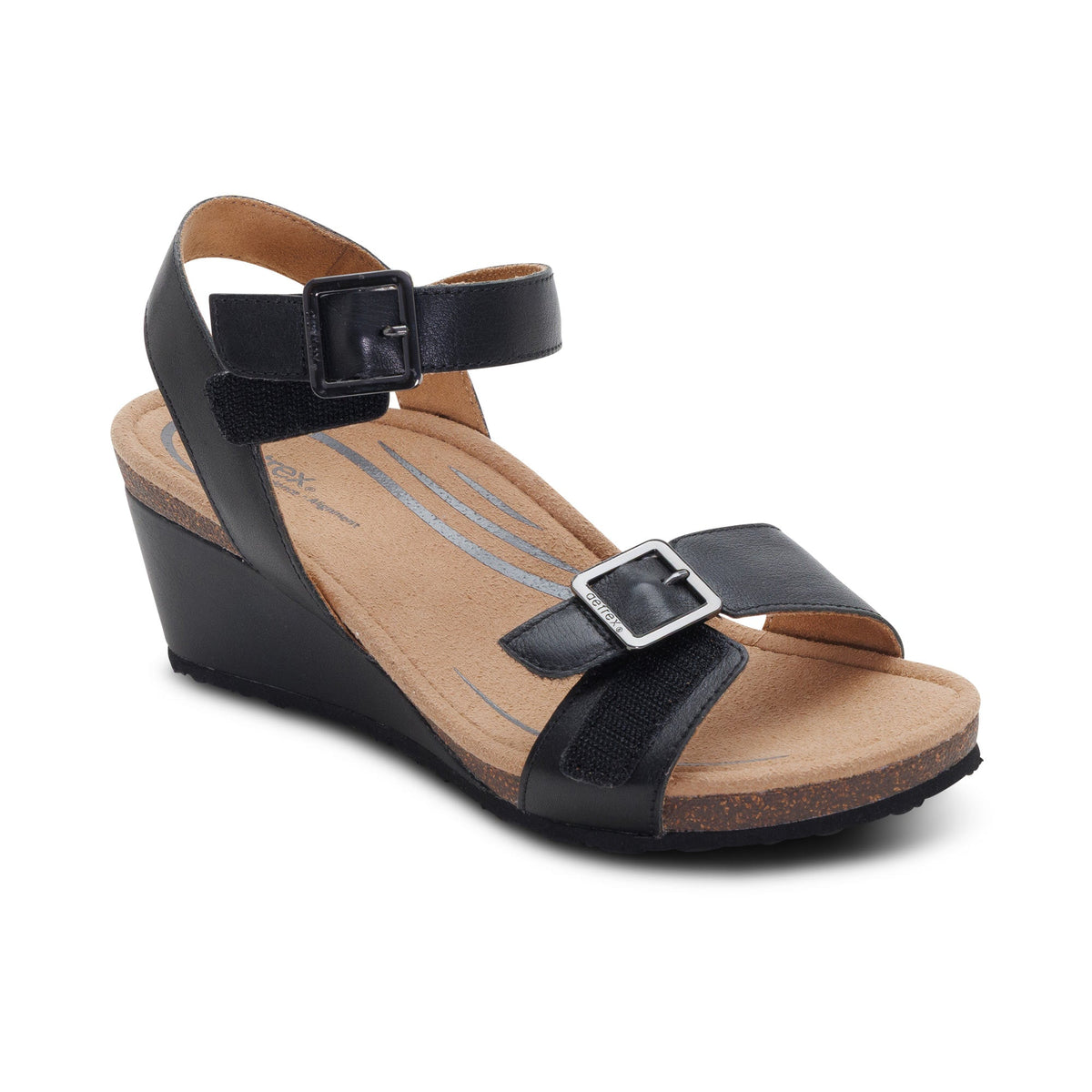 Aetrex Naomi Platform Wedge - Black