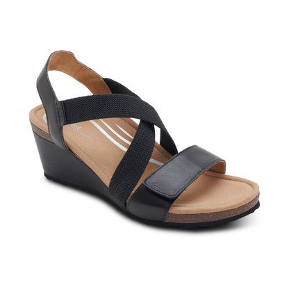 Aetrex Kathy Platform Wedge - Black