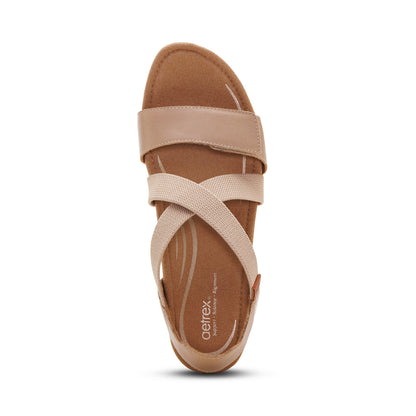 Aetrex Kathy Platform Wedge - Oat Milk
