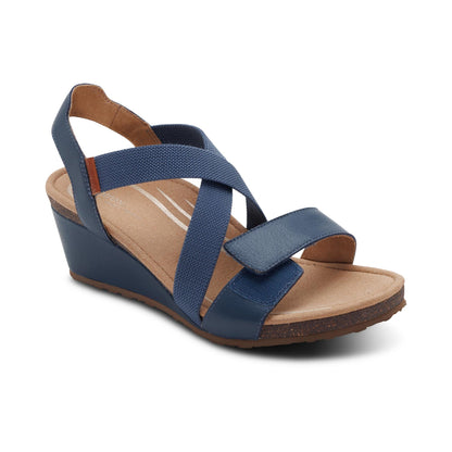 Aetrex Kathy Platform Wedge - Navy