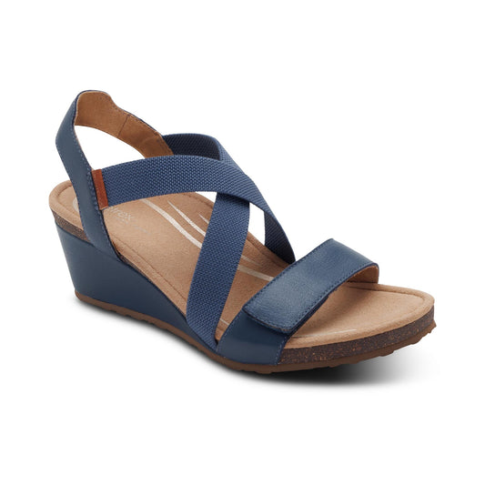 Aetrex Kathy Platform Wedge - Navy