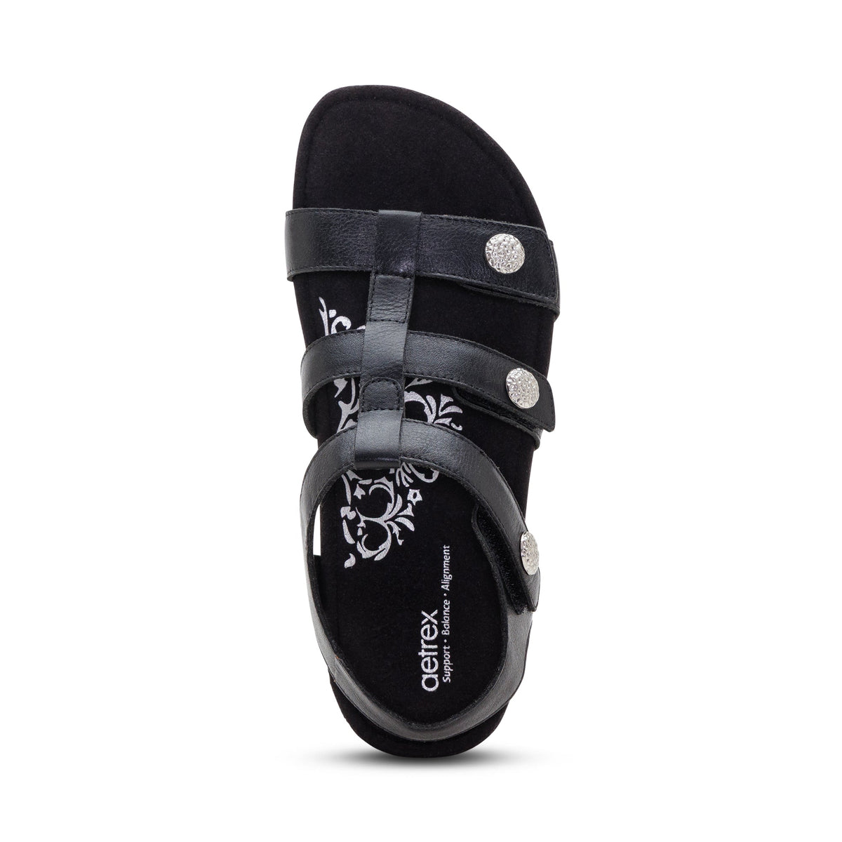 Aetrex Veronica Arch Support Sandal - Black