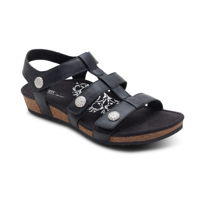 Aetrex Veronica Arch Support Sandal - Black