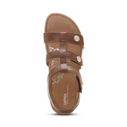 Aetrex Veronica Arch Support Sandal - Coffee
