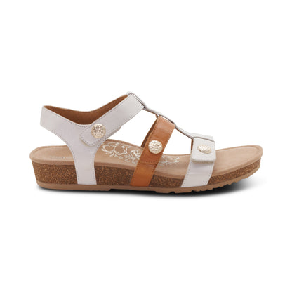 Aetrex Veronica Arch Support Sandal - Tan White Multi
