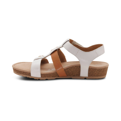 Aetrex Veronica Arch Support Sandal - Tan White Multi