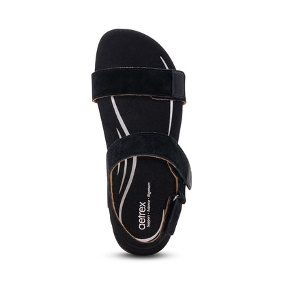 Aetrex Leslie Arch Support Sandal - Black